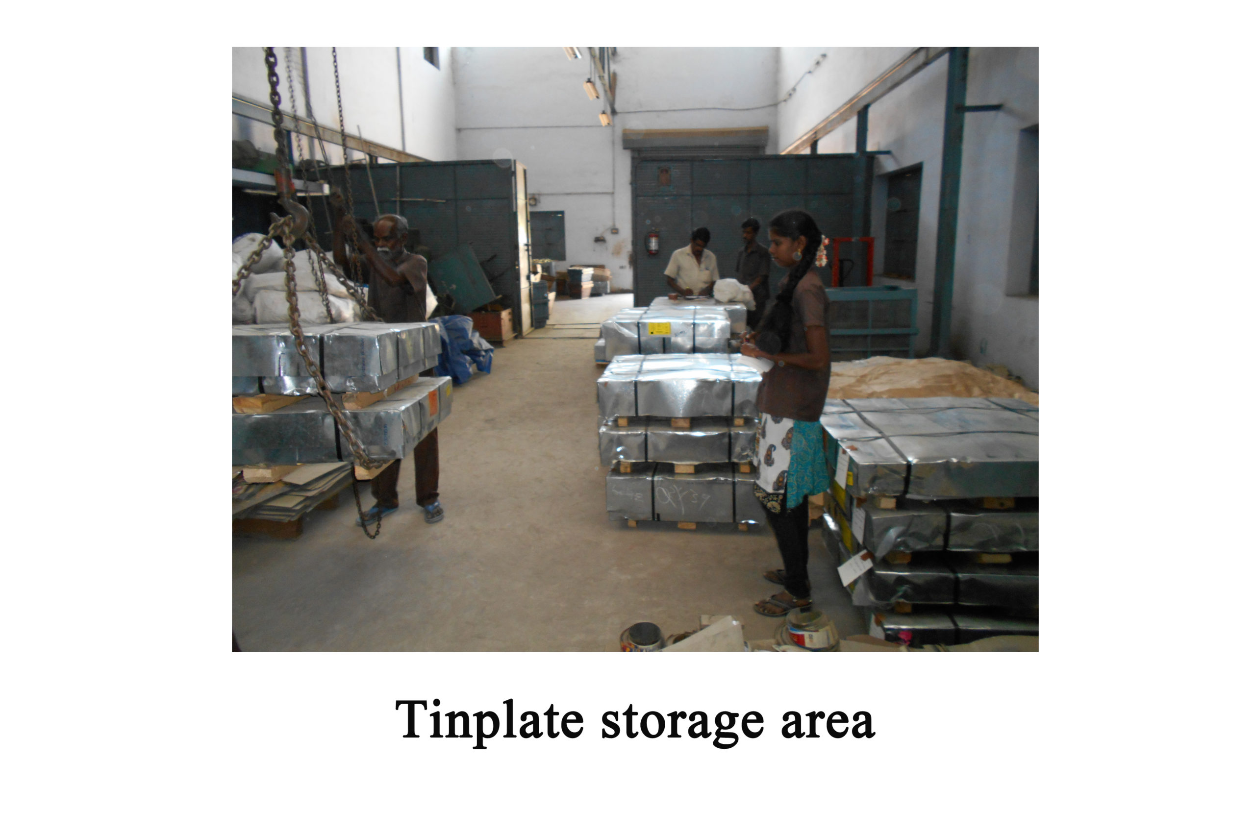 Tinplate storage area